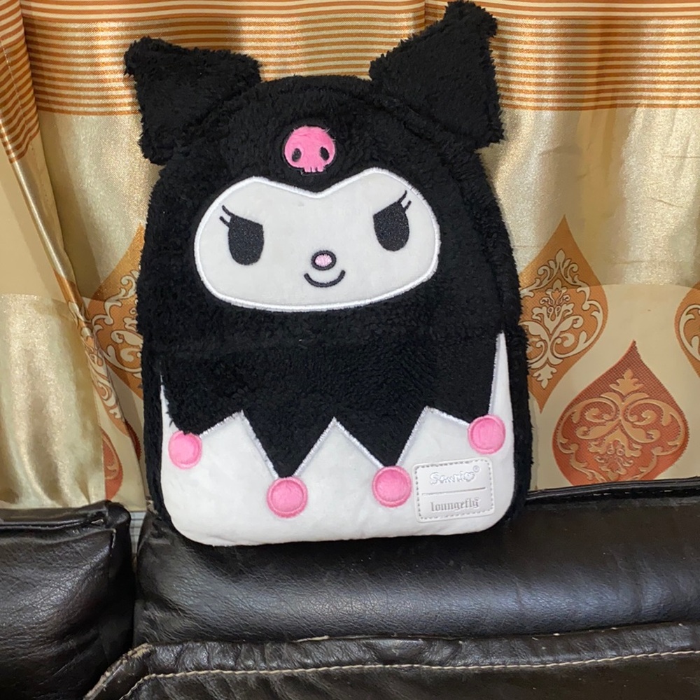 Loungefly Black and White Bag with Pink Accents